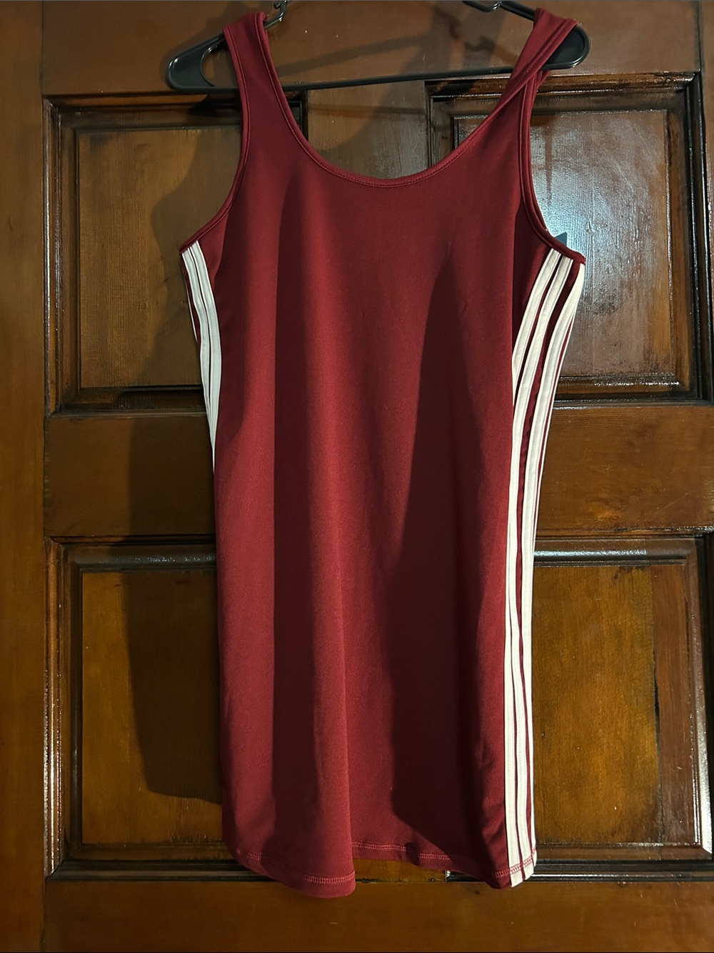 Women’s Burgundy Tank Top with White Side Stripes